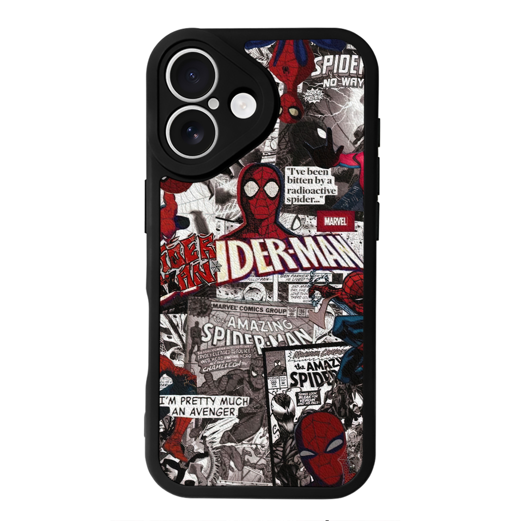 Spider Man スパイダーマン 【iPhone 16シリーズ対応】シリコンスマホケース（レザー調） 材質：シリコン